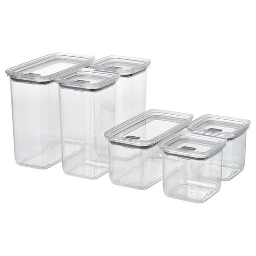 イケア（IKEA） 乾燥食品用容器 ふた付き 6個セット 透明 m70599415