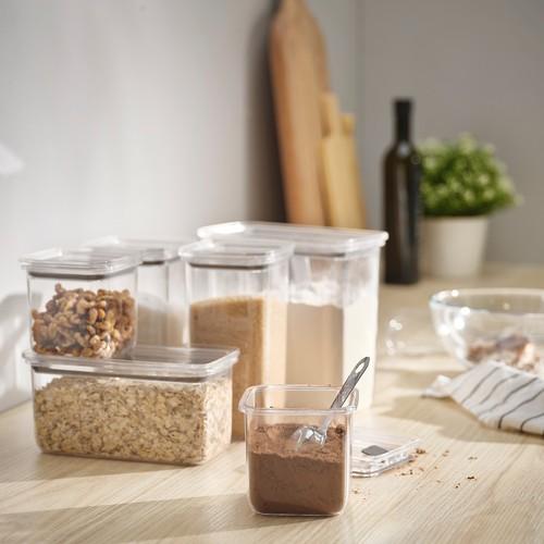 イケア（IKEA） 乾燥食品用容器 ふた付き 6個セット 透明 m70599415