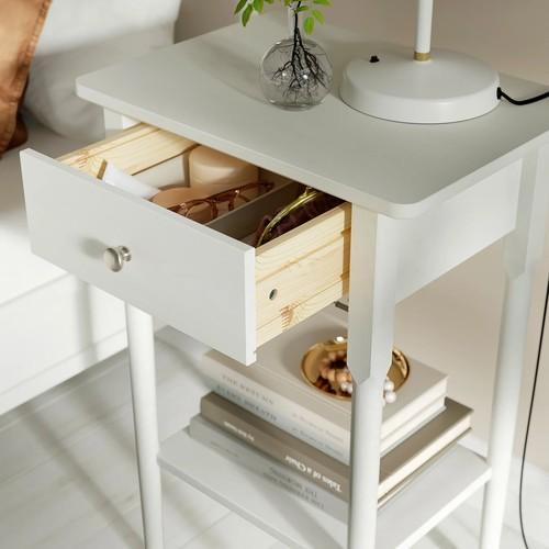 イケア（IKEA） ベッドサイドテーブル ホワイト 50x 37x76cm m70601606