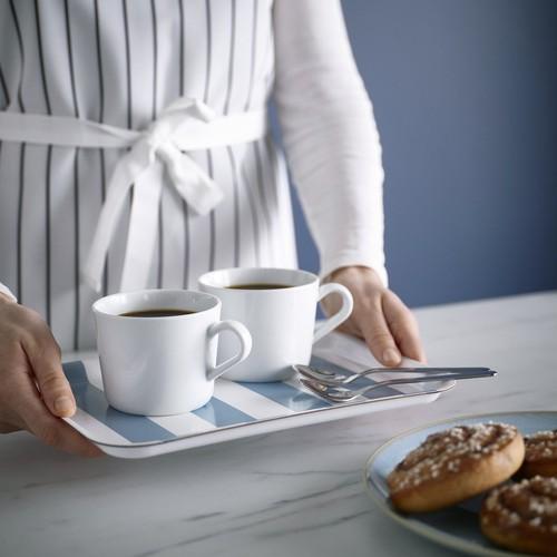 イケア（IKEA） トレイ ストライプ ホワイト グレーブルー 20×28cm