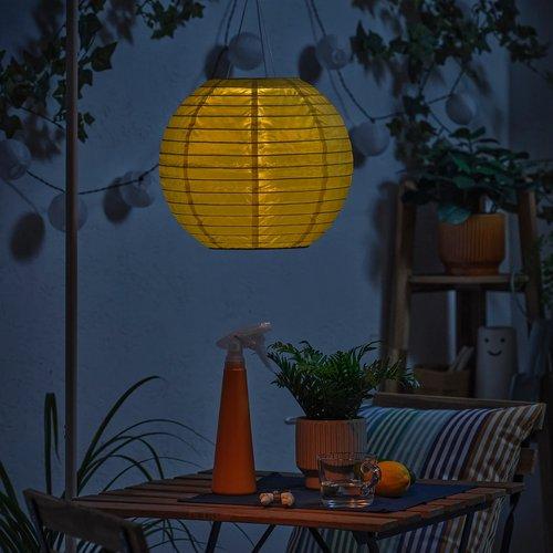イケア（IKEA） LED太陽電池式ペンダントランプ 屋外用 球形/イエロー