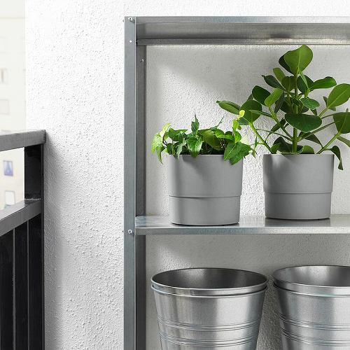 イケア（IKEA） 鉢カバー 5号 室内 屋外用 グレー 15cm m80395620