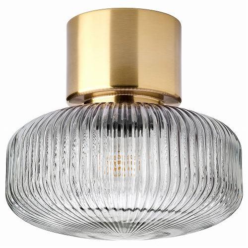 イケア（IKEA） シーリングランプ 真ちゅう グレークリアガラス 27cm