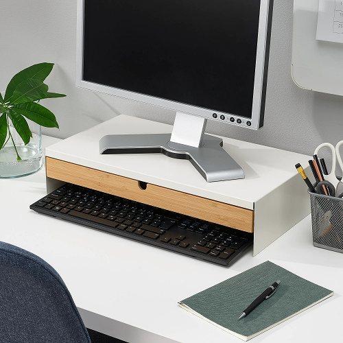 イケア（IKEA） モニタースタンド 引き出し付き ホワイト m80474783