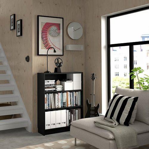 イケア（IKEA） 本棚 ブラック オーク調 80x28x106cm m80477338 BILLY