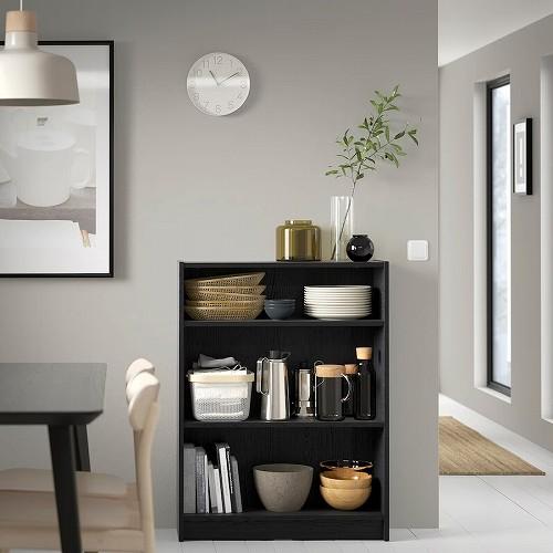 イケア（IKEA） 本棚 ブラック オーク調 80x28x106cm m80477338 BILLY