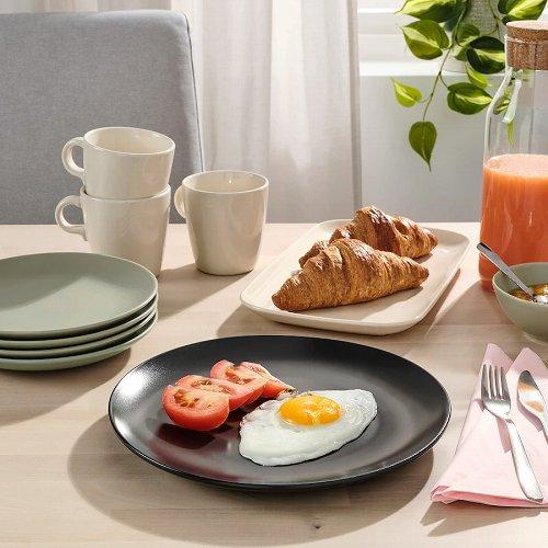 イケア（IKEA） プレート マット ダークグレー 26cm 4ピース 大皿