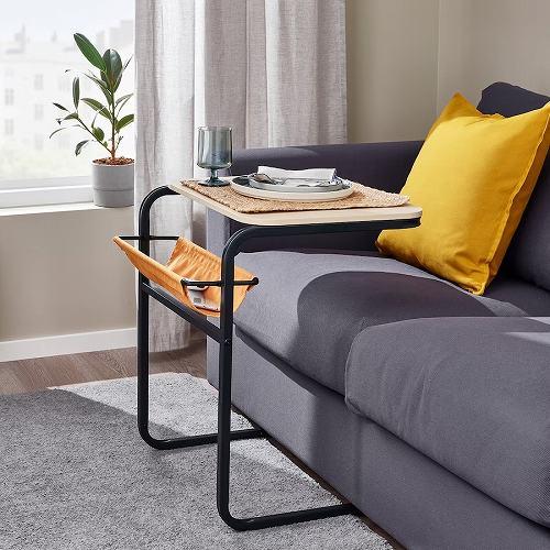 イケア（IKEA） サイドテーブル チャコール バーチ調 ダークイエロー