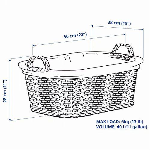 IKEA イケア ランドリーバスケット ハンドメイド バッコヤナギ 40L m80512619 TOLKNING トルクニング_6