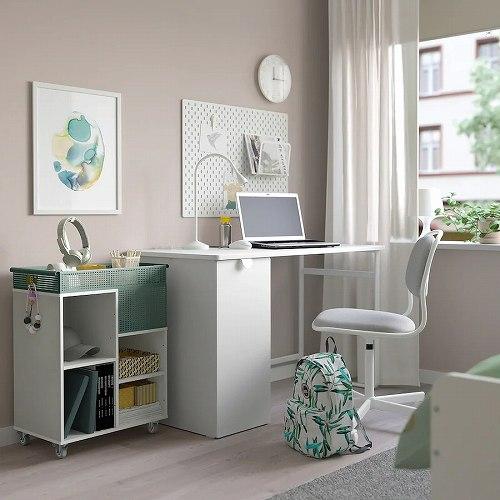 IKEA イケア ワゴン ホワイト グレーグリーン 54x33cm m80517004 OVNING オーヴニング カート_2