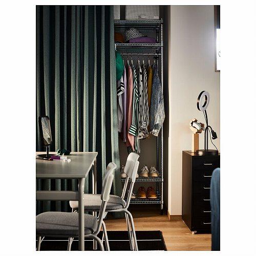 イケア（IKEA） シェルフユニット ハンガーレール付き 亜鉛メッキ
