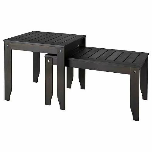 イケア（IKEA） ネストテーブル2点セット 室内 屋外用 ダークグレー