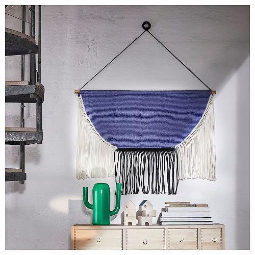 IKEA イケア ハンギングタペストリー ベージュ ブラック ライトライラックブルー 85x60cm m80538054 HANGALM ヘンガルム_2
