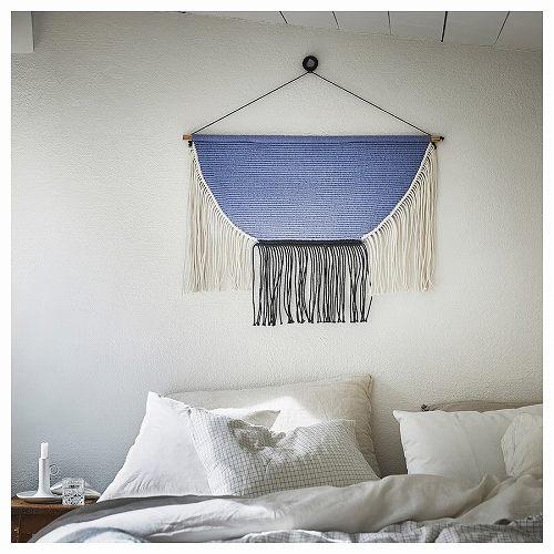 IKEA イケア ハンギングタペストリー ベージュ ブラック ライトライラックブルー 85x60cm m80538054 HANGALM ヘンガルム_3