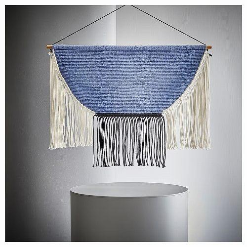 IKEA イケア ハンギングタペストリー ベージュ ブラック ライトライラックブルー 85x60cm m80538054 HANGALM ヘンガルム_5