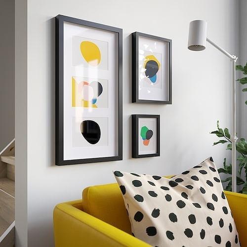 イケア（IKEA） フレーム 写真3枚用 ブラック 55x28cm m80553723