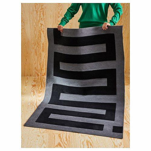 イケア（IKEA） ラグ ブラック グレー 105x160cm m80569521 BLASKATA
