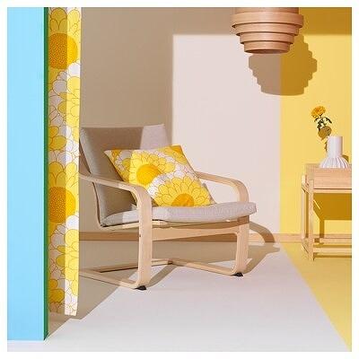 パーソナルチェア＆オットマン, バーチ材突き板/クニーサ ブラック POÄNG ポエング パーソナルチェア＆オットマン, バーチ材突き板