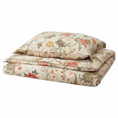 イケア（IKEA） 掛け布団カバー＆枕カバー ライトグレーベージュ