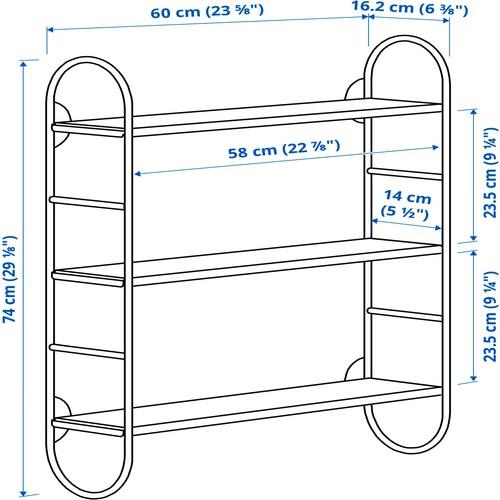 イケア（IKEA） ウォールシェルフ グリーン 60x16x74 cm 60x16 cm