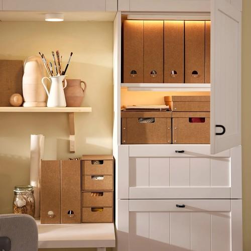 イケア（IKEA） 収納ボックス ふた付き ナチュラル 25x35x16 cm 25x35