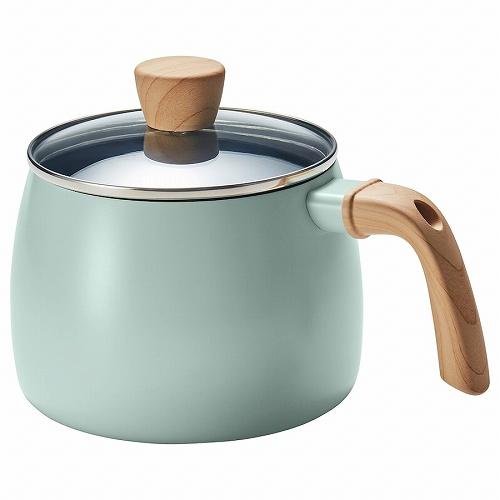 イケア（IKEA） 片手鍋 ふた付き こびりつき防止加工 グリーン 2.3L