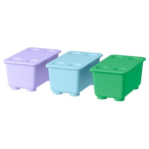 イケア（IKEA） ふた付きボックス グリーン ライラック/ブルー 17x10cm