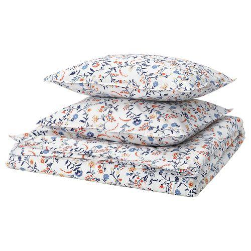 イケア（IKEA） 掛け布団カバー＆枕カバー2枚 ホワイト マルチカラー