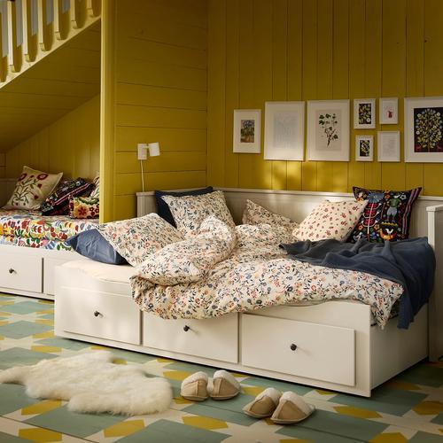 イケア（IKEA） 掛け布団カバー＆枕カバー2枚 ホワイト マルチカラー