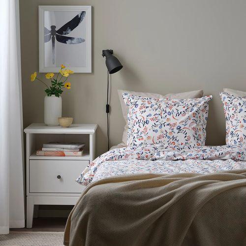 イケア（IKEA） 掛け布団カバー＆枕カバー2枚 ホワイト マルチカラー