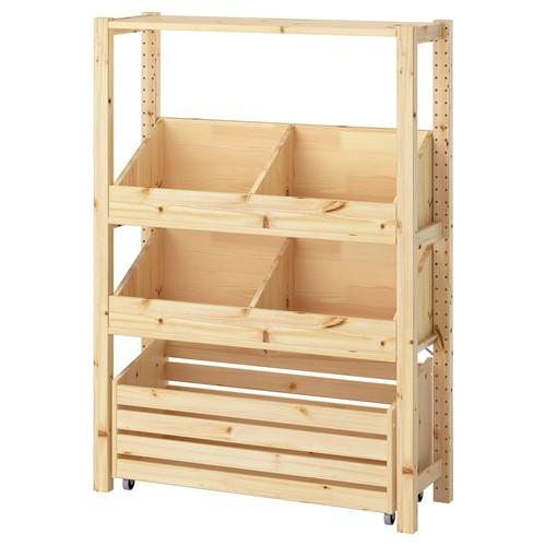 イケア（IKEA） シェルフユニット ボックスシェルフ2個付き/パイン材