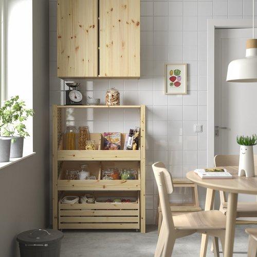 イケア（IKEA） シェルフユニット ボックスシェルフ2個付き/パイン材