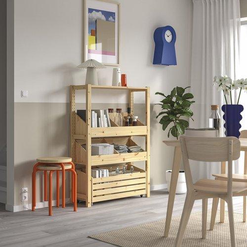 イケア（IKEA） シェルフユニット ボックスシェルフ2個付き/パイン材