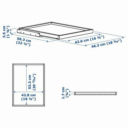 イケア（IKEA） 引き出し式トレイ ダークグレー 50x58cm m90509188