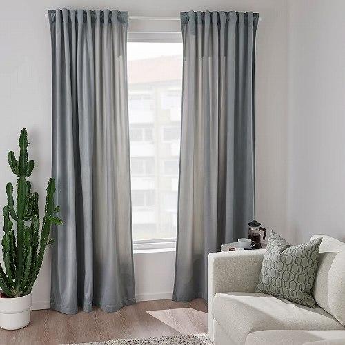 イケア（IKEA） カーテン1組 グレー 135x250cm m90532259 SANDSVINGEL