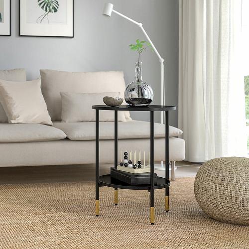 イケア（IKEA） サイドテーブル ブラック ガラス ブラック 45cm