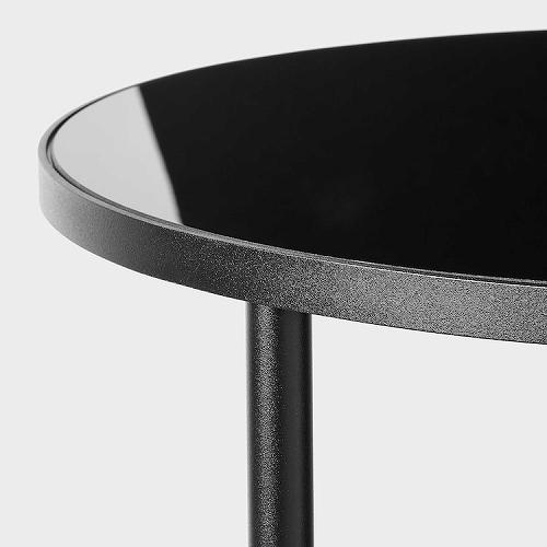 イケア（IKEA） サイドテーブル ブラック ガラス ブラック 45cm