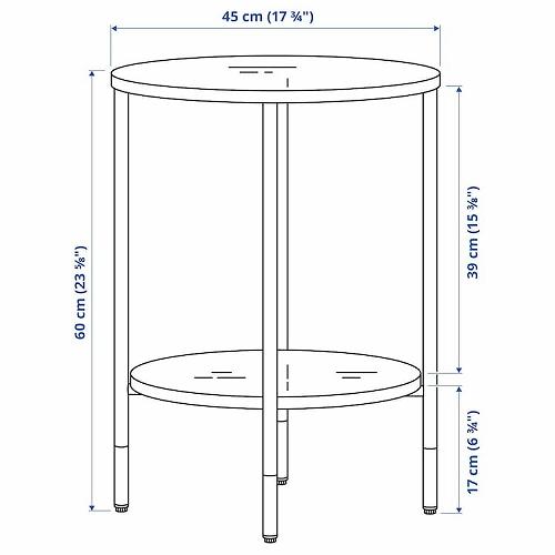 イケア（IKEA） サイドテーブル ブラック ガラス ブラック 45cm