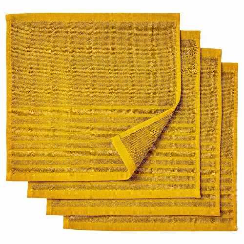 IKEA イケア タオルハンカチ ゴールデンイエロー 30x30cm 4ピース 