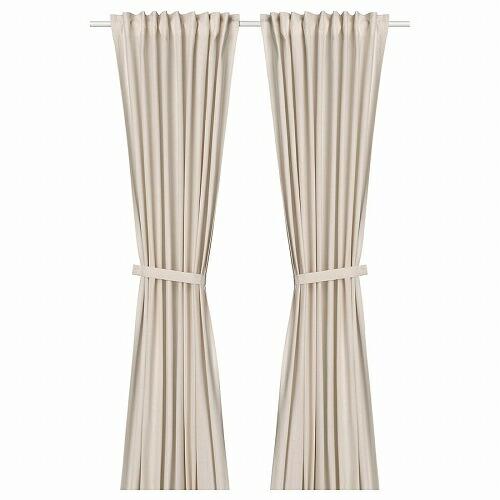 IKEA クリーム色 カーテン　2セット×2 イケア（IKEA） カーテン タッセル付き 1組 オフホワイト 140x250cm