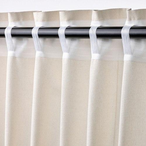 イケア（IKEA） カーテン タッセル付き 1組 オフホワイト 140x250cm