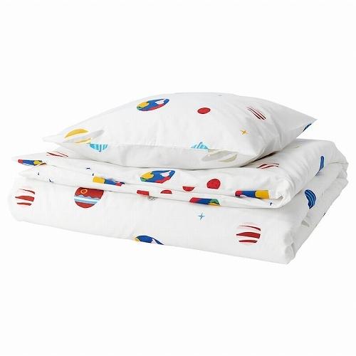 イケア（IKEA） 掛け布団カバー 枕カバー 宇宙 マルチカラー シングル