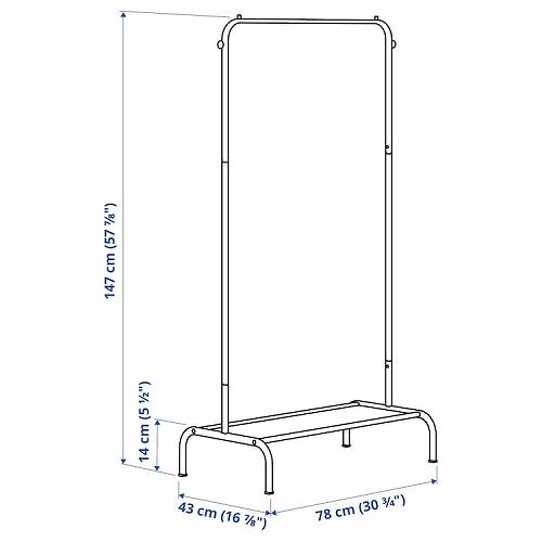 イケア（IKEA） ハンガーラック チャコール 78x147cm m90558206