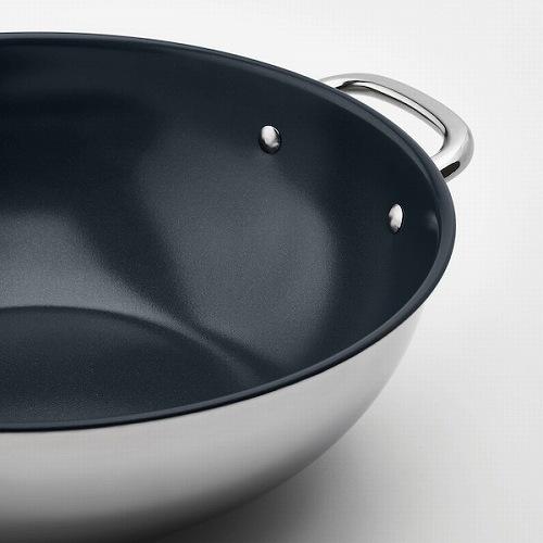 イケア（IKEA） 中華鍋 ステンレススチール こびりつき防止加工 32cm