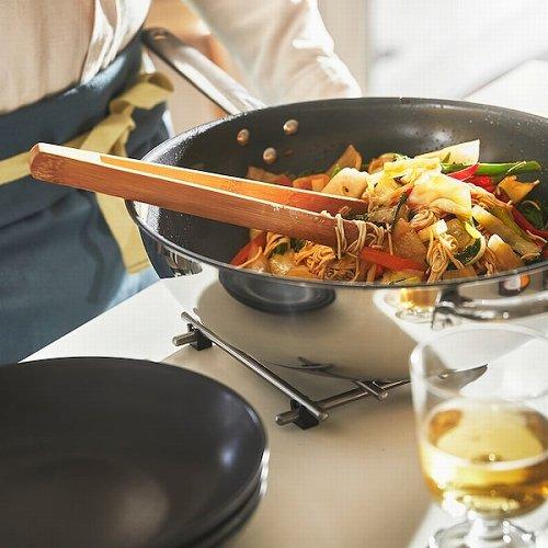  Eight ステンレススチール 中華鍋 イケア（IKEA） 中華鍋 ステンレススチール こびりつき防止加工 32cm