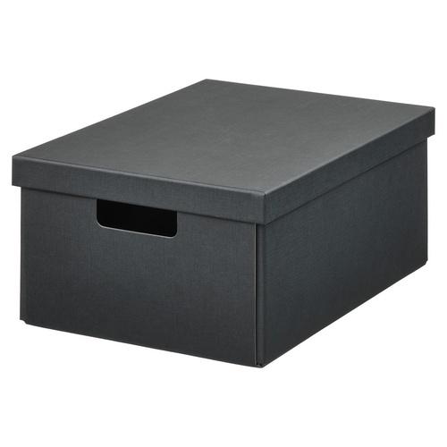 イケア（IKEA） 収納ボックス ふた付き チャコール 25×35×16cm