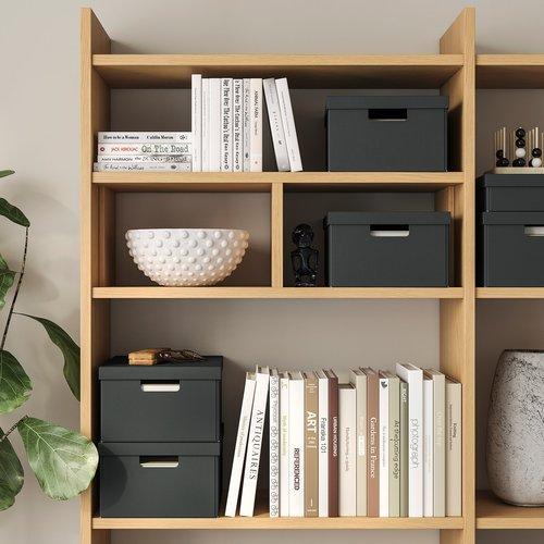 イケア（IKEA） 収納ボックス ふた付き チャコール 25×35×16cm