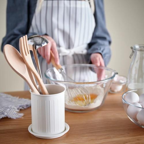イケア（IKEA） カトラリースタンド ホワイト/亜鉛メッキ 13 cm