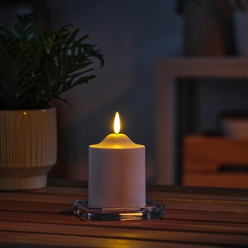 イケア（IKEA） LEDピラーキャンドル 電池式 ホワイト 9cm m90612798