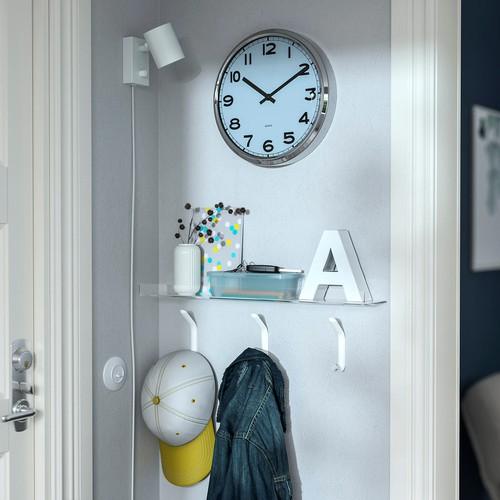 イケア（IKEA） 静音 掛け時計 ステンレススチール/ターコイズ 32cm